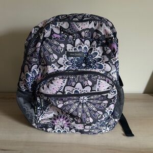 Vera Bradley Mandala Pattern Backpack in Purple and Black